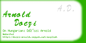 arnold doczi business card